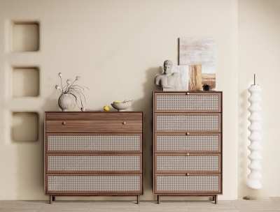 侘寂餐边柜3D模型下载